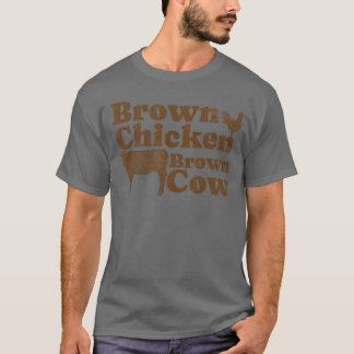 Braun Huhn Braun Kuh 1970er Musik Bow Chicka Wow T-Shirt