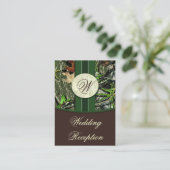 Braun & Hunter Grüne Camouflage Hochzeitskarten Begleitkarte (Stehend Vorderseite)