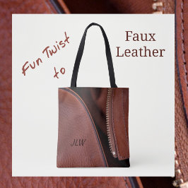 Braun Imitat Leder und Satin individuell anpassbar Tasche