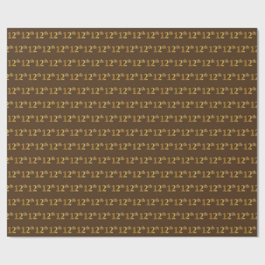 Braun, Imitate Gold 12. (Zwölfte) Veranstaltung Geschenkpapier (Flach)