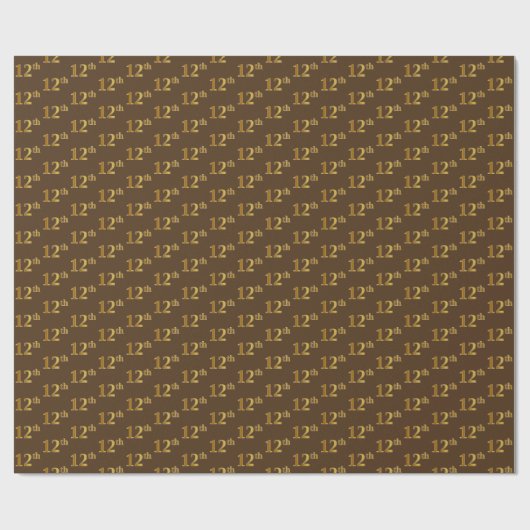 Braun, Imitate Gold 12. (Zwölfte) Veranstaltung Geschenkpapier (Flach)