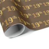 Braun, Imitate Gold 19. (neunzehnte) Veranstaltung Geschenkpapier (Rolleneckpunkt)