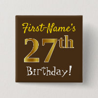 Braun, Imitate Gold 27. Geburtstag, mit Individuel