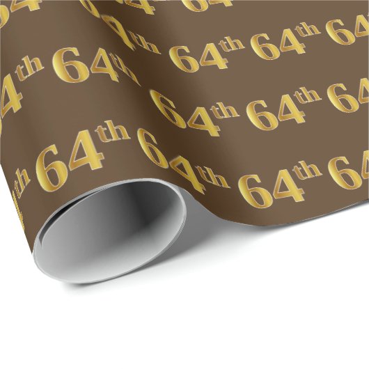 Braun, Imitate Gold 64. (Vierundsechzigste) Verans Geschenkpapier (Rolleneckpunkt)