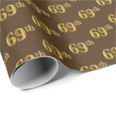 Braun, Imitate Gold 69. (neunundsechzigste) Verans Geschenkpapier (Rolleneckpunkt)