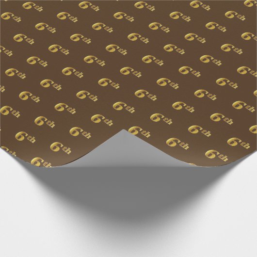 Braun, Imitate Gold 6. (6.) Event Wrapping Paper Geschenkpapier (Ecke)