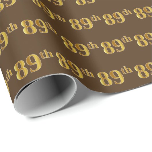 Braun, Imitate Gold 89. (neunundachtzig) Veranstal Geschenkpapier (Rolleneckpunkt)