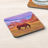 > Braun in einem träumfarbenen Feld Untersetzer (Linke Seite)