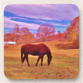 > Braun in einem träumfarbenen Feld Untersetzer (Vorderseite)