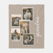 Braun individuelles Oma Großkind 5 FotoCollage Fleecedecke (Vorderseite)