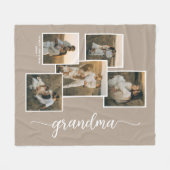 Braun individuelles Oma Großkind 5 FotoCollage Fleecedecke (Vorderseite (Horizontal))