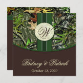 Braun & Jäger Grüne Camouflage Hochzeitsfeiern Einladung (Vorne/Hinten)