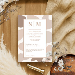 Braun-Kaffee-Hochzeit Einladung