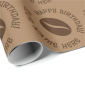 Braun Kaffeebohnen Muster Geburtstagsverpackungspa Geschenkpapier (Rolleneckpunkt)