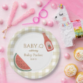 Braun kariert Baby-Q Teller rund (Party)