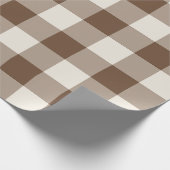 Braun kariert Gingham groß Geschenkpapier (Ecke)