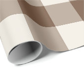 Braun kariert Gingham groß Geschenkpapier (Rolleneckpunkt)