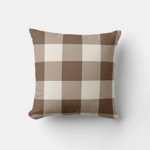 Braun kariert Gingham groß Kissen