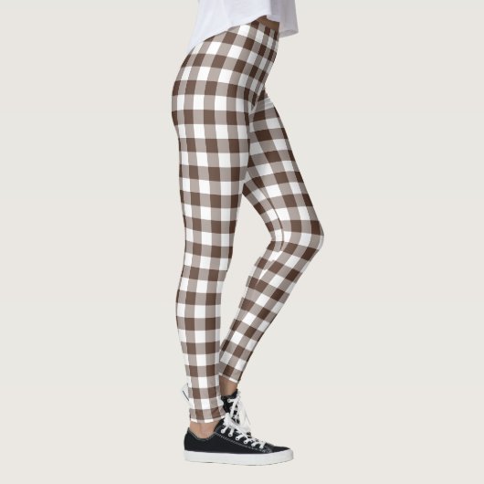 Braun kariert Gingham Leggings (Rechts)