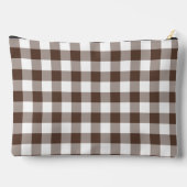 Braun kariert Gingham personalisiert Zubehörtasche (Rückseite)