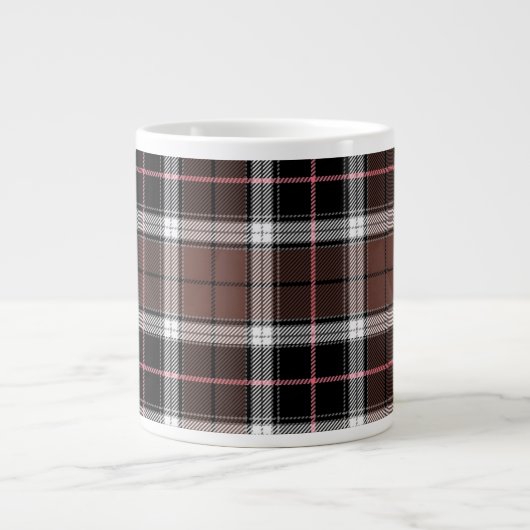 Braun kariert Jumbo-Tasse (Vorderseite)