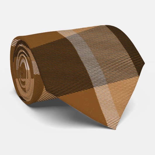 braun Kariert Krawatte (Gerollt)