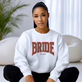 Braun kariert Luxus-Varsity BRIDE Sweatshirt