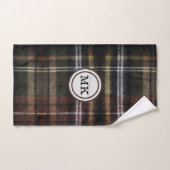 Braun kariert mit Monogramm Badhandtuch Set (Handtuch)