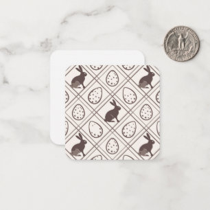 Braun Kariert Ostern Mitteilungskarte