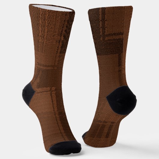 braun Kariert Socken (Gewinkelt)