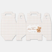 Braun kariert Teddybär Neutral Baby Shower Papier Geschenkschachtel (Ungeklappt)
