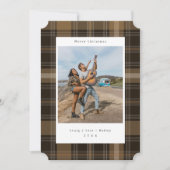 Braun Karierte Farbänderung Foto Weihnachtskarte Feiertagskarte (Vorderseite)