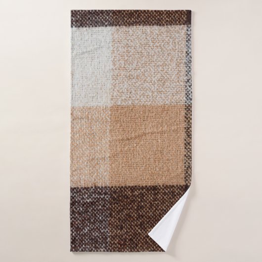 Braun karierte Wolle karierte Textur. Tartan Badehandtuch (Badehandtuch)