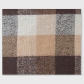 Braun karierte Wolle karierte Textur. Tartan  Geschenkpapier (Flach)