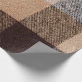Braun karierte Wolle karierte Textur. Tartan  Geschenkpapier (Ecke)