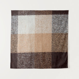 Braun karierte Wolle karierte Textur. Tartan Wandteppich