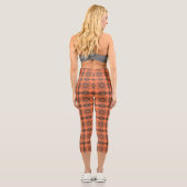 Braun kariertes Argyll-Muster Capri Leggings (Rückseite)