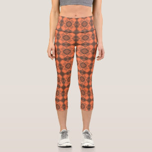 Braun kariertes Argyll-Muster Capri Leggings