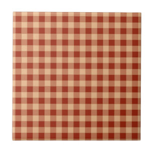 Braun kariertes Gingham-Muster Fliese