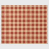 Braun kariertes Gingham-Muster Geschenkpapier (Flach)