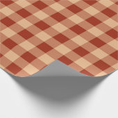 Braun kariertes Gingham-Muster Geschenkpapier (Ecke)