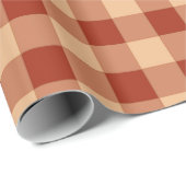 Braun kariertes Gingham-Muster Geschenkpapier (Rolleneckpunkt)