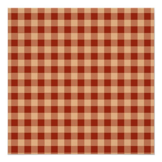 Braun kariertes Gingham-Muster Poster (Vorderseite)