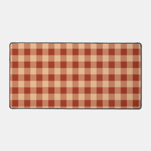 Braun kariertes Gingham-Muster Schreibtischunterlage