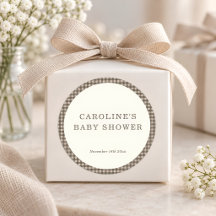 Braun kariertes Retro-Baby-Shower-Muster
