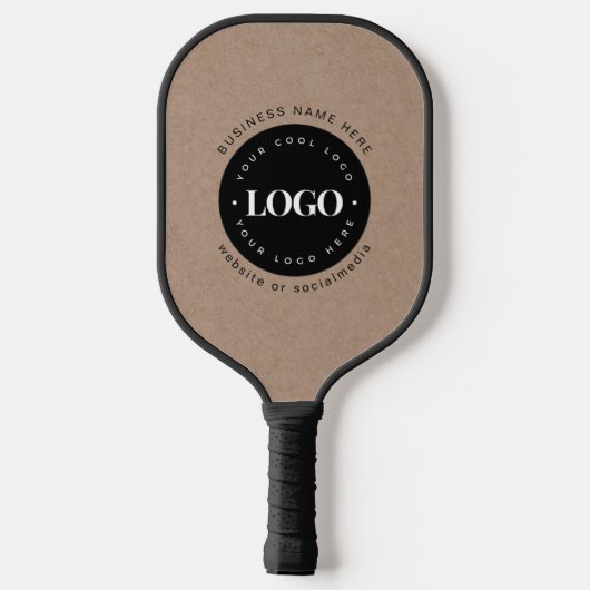 Braun Kraft - Benutzerdefiniertes Logo und Text-Bu Pickleball Schläger (Rückseite)