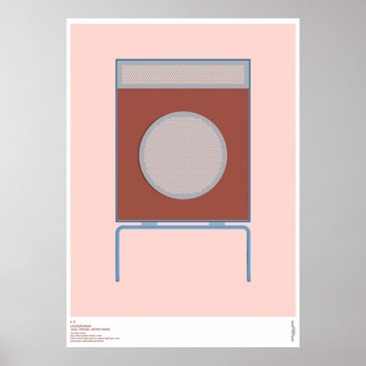 Braun L2 Lautsprecher - Dieter Rams Poster (Vorne)