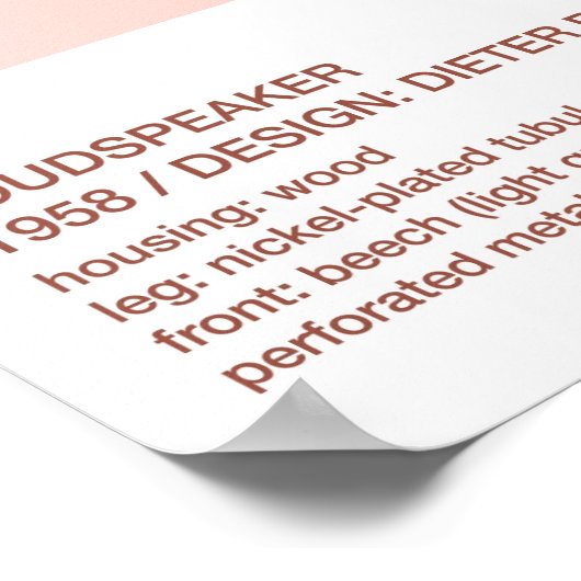 Braun L2 Lautsprecher - Dieter Rams Poster (Ecke)