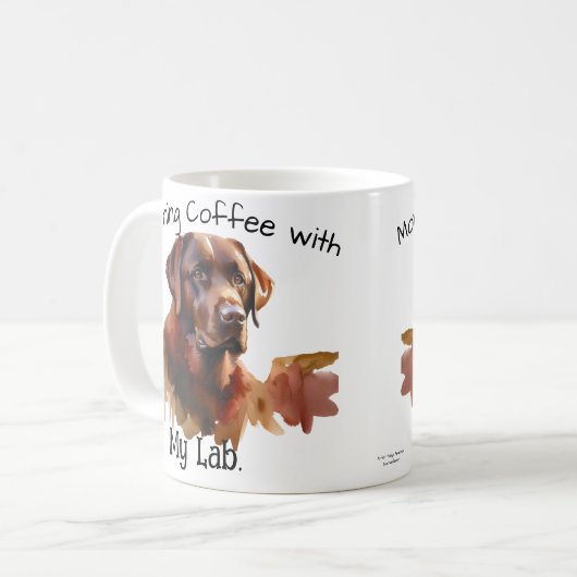 Braun Labrador Wasserfarbe Personalisieren Kaffeez Kaffeetasse (Vorderseite Links)