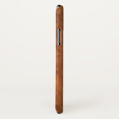 Braun lackiertes Holz mit Logo Case-Mate iPhone Hülle (Hinten/Rechts)